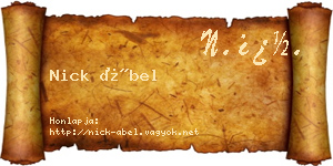 Nick Ábel névjegykártya