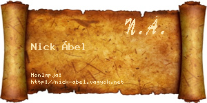 Nick Ábel névjegykártya