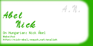 abel nick business card