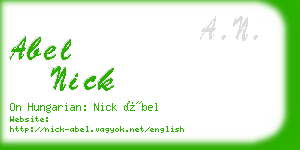 abel nick business card